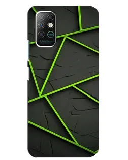 Чехол для Infinix Note 8 с картинкой «Зеленые геометрические линии»