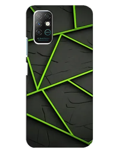 Чехол для Infinix Note 8 с картинкой «Зеленые геометрические линии»