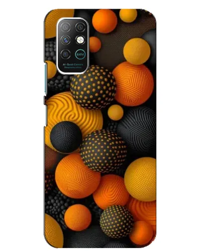 Чехол для Infinix Note 8 с картинкой «Объемные оранжевые сферы»