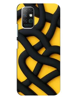 Чехол для Infinix Note 8 с картинкой «Черное желтое переплетение»