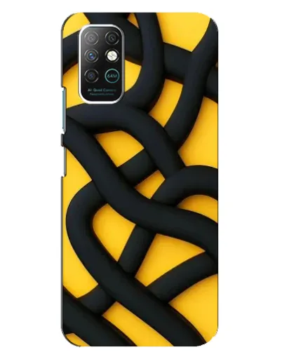 Чехол для Infinix Note 8 с картинкой «Черное желтое переплетение»