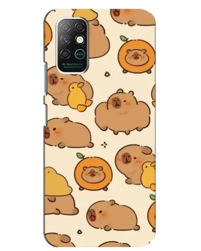 Чехол для Infinix Note 8 с картинкой «Капибары с апельсинами»