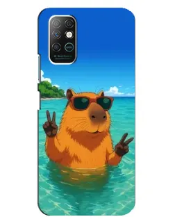 Чехол для Infinix Note 8 с картинкой «Морская капибара»