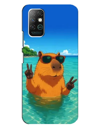 Чехол для Infinix Note 8 с картинкой «Морская капибара»