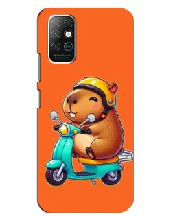 Чехол для Infinix Note 8 с картинкой «Капибара на скутере»