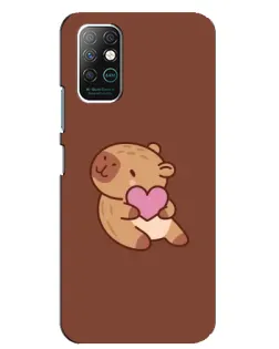 Чехол для Infinix Note 8 с картинкой «Капибара с сердцем»