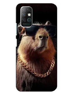 Чехол для Infinix Note 8 с картинкой «Капибара золотая цепь»