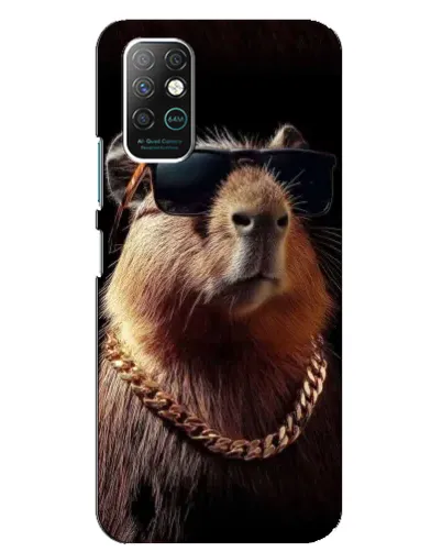 Чехол для Infinix Note 8 с картинкой «Капибара золотая цепь»