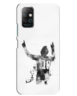 Чехол для Infinix Note 8 с картинкой «Черно-белый силуэт Месси» Чехол для Infinix Note 8 с картинкой «Черно-белый силуэт Месси»