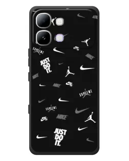 Чехол для Infinix Note Edge с картинкой «Nike Black Pattern»