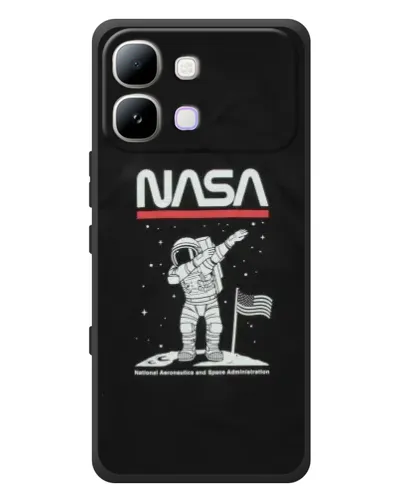Чехол для Infinix Note Edge с картинкой «NASA — шагаем по Луне»