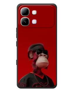 Чехол для Infinix Note Edge с картинкой «Bored Ape в красном»