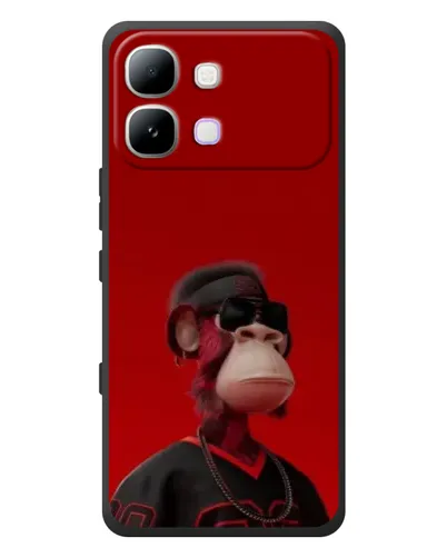 Чехол для Infinix Note Edge с картинкой «Bored Ape в красном»