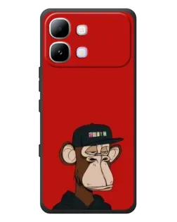 Чехол для Infinix Note Edge с картинкой «Bored Ape — красный фон»