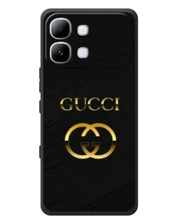 Чехол для Infinix Note Edge с картинкой «Золотой логотип Gucci»