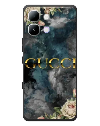 Чехол для Infinix Note Edge с картинкой «Абстрактные цветы Gucci»
