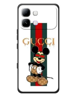 Чехол для Infinix Note Edge с картинкой «Микки Маус Gucci — полосы»