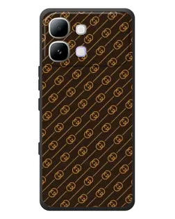 Чехол для Infinix Note Edge с картинкой «Gucci — золотые диагонали»