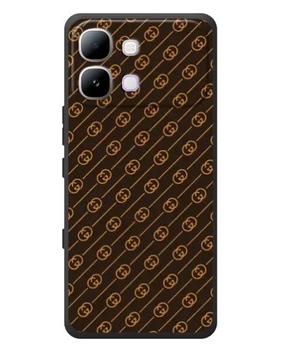 Чехол для Infinix Note Edge с картинкой «Gucci — золотые диагонали»