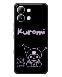 Чохол для Infinix Note Edge з картинкою «Kuromi — чорний мінімалізм»