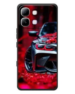 Чехол для Infinix Note Edge с картинкой «Спортивная BMW и цветы»