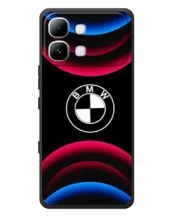 Чехол для Infinix Note Edge с картинкой «Логотип BMW и неоновые дуги»
