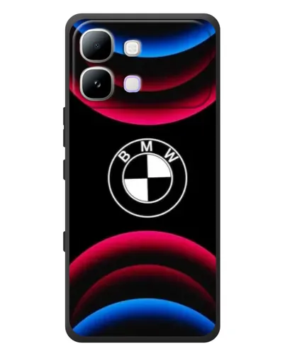 Чехол для Infinix Note Edge с картинкой «Логотип BMW и неоновые дуги»
