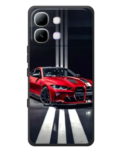 Чехол для Infinix Note Edge с картинкой «Красная BMW на дороге»