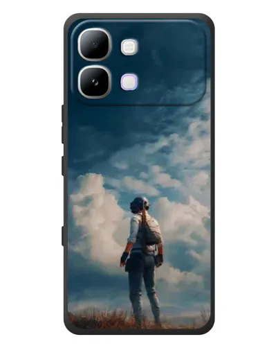 Чехол для Infinix Note Edge с картинкой «Герой PUBG на скале»