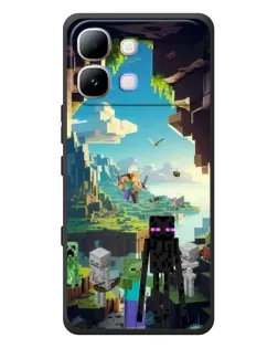 Чехол для Infinix Note Edge с картинкой «Эндермен в лесу»
