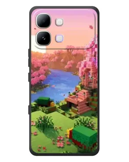 Чехол для Infinix Note Edge с картинкой «Розовое дерево Minecraft»