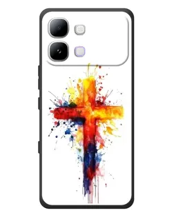 Чехол для Infinix Note Edge с картинкой «Акварельный крест»