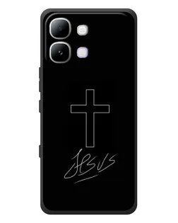Чехол для Infinix Note Edge с картинкой «Графический крест Jesus»