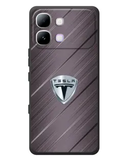 Чехол для Infinix Note Edge с картинкой «Металлическая текстура Tesla»