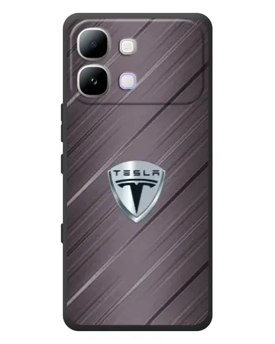 Чехол для Infinix Note Edge с картинкой «Металлическая текстура Tesla»