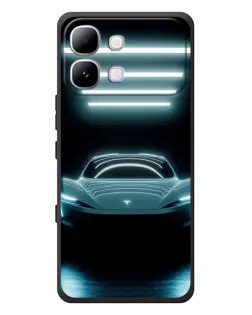 Чехол для Infinix Note Edge с картинкой «Tesla в неоне»