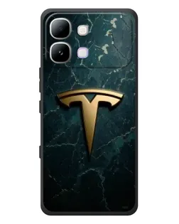 Чехол для Infinix Note Edge с картинкой «Мраморная Tesla Gold»