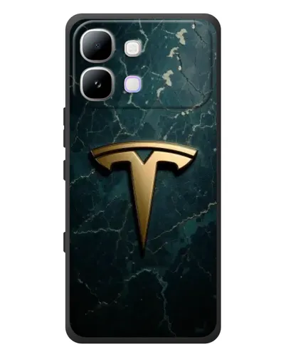 Чехол для Infinix Note Edge с картинкой «Мраморная Tesla Gold»