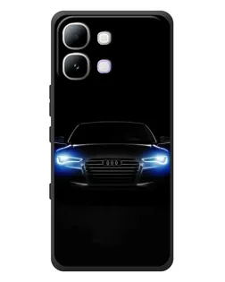 Чехол для Infinix Note Edge с картинкой «Audi в неоне»