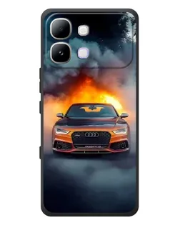 Чехол для Infinix Note Edge с картинкой «Audi в огненном дыму»