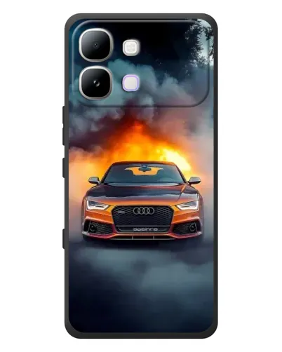 Чехол для Infinix Note Edge с картинкой «Audi в огненном дыму»