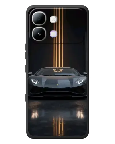 Чехол для Infinix Note Edge с картинкой «Lamborghini золотые линии»