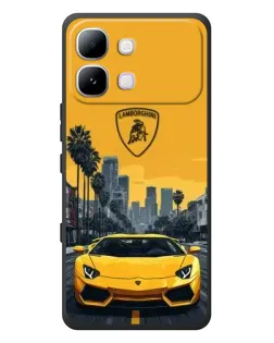 Чехол для Infinix Note Edge с картинкой «Желтый Lamborghini город»