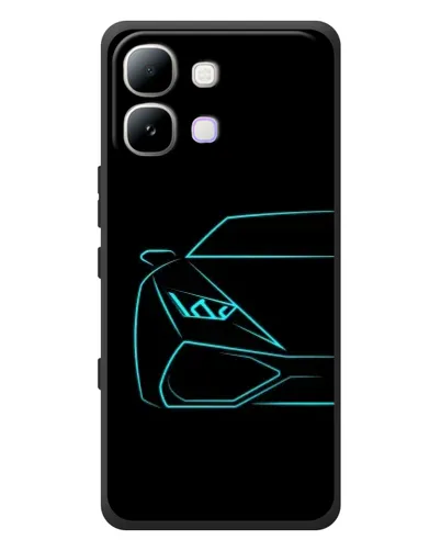 Чехол для Infinix Note Edge с картинкой «Голубой силуэт Lamborghini»