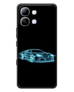 Чехол для Infinix Note Edge с картинкой «Неоновый контур Lamborghini»