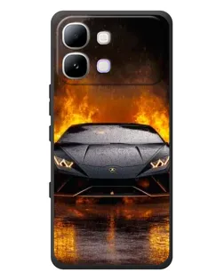 Чехол для Infinix Note Edge с картинкой «Lamborghini в огне»