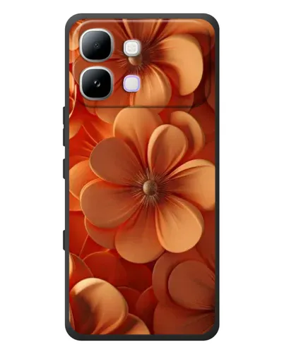 Чехол для Infinix Note Edge с картинкой «Оранжевый макро цветок»