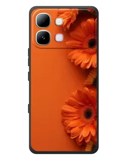Чехол для Infinix Note Edge с картинкой «Оранжевые герберы»