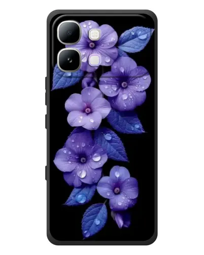 Чехол для Infinix Note Edge с картинкой «Фиолетовые цветы с росою»