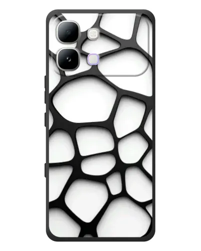Чехол для Infinix Note Edge с картинкой «Белая объемная сетка»
